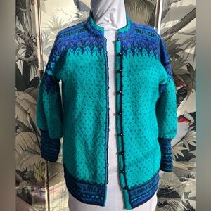 Artisan Handmade Turquoise and blue Women's Cardigan